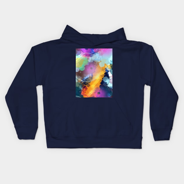 Splash of colors Kids Hoodie by Rene Martin